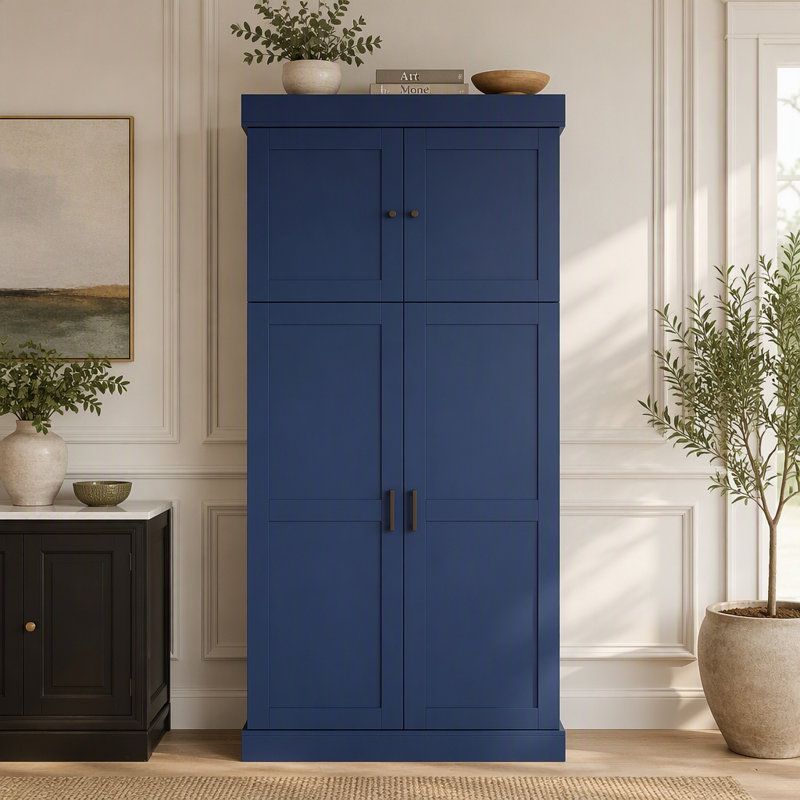 Armoire de rangement moderne de 35 po de largeur x 17,7 po de largeur, Bleu
