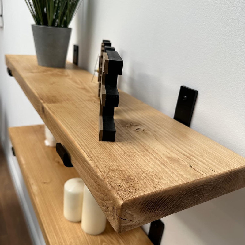 Pellenberg Bracket Shelf, Natural, 80cm H x 30cm W x 10cm D