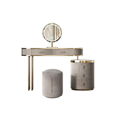 Coiffeuse 53,15 "de luxe minimaliste moderne avec miroir de coiffeuse