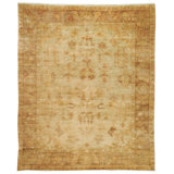 Oushak Oriental Hand-Knotted Wool Soft Green/Rust Area Rug