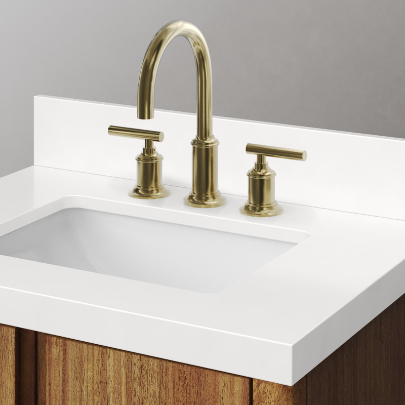 Sequoia 30 In. Single Sink Whitebrook Quartz Countertop Bath Vanity With Faucet, Gold, Mango Wood