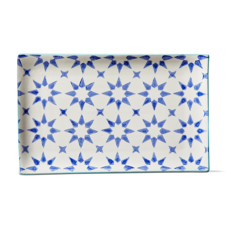 Star Platter Blue Ceramic Everyday