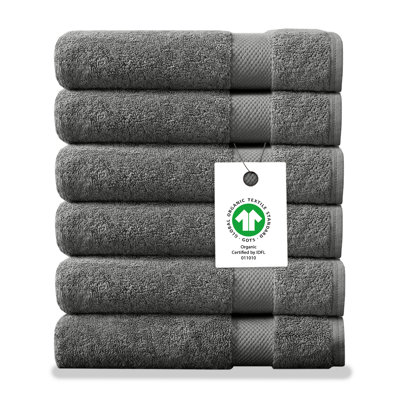 Essuie-mains en coton biologique Crestover, certifié GOTS et OEKO-TEX, 650 g / m², serviettes absorbantes à séchage rapide, 13 po x 13 po