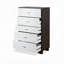 Commode 5 tiroirs blanche et espresso