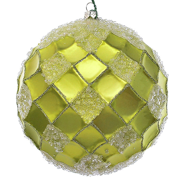 Vickerman 4.75" Red Net Beaded Ball. These Ornaments Are The Perfect Addition To Any Holiday Decorating Project. Each Ornament Features A Drilled Cap With Threaded Wire For Easy Decorating. Includes 3 Pieces Per Pack.