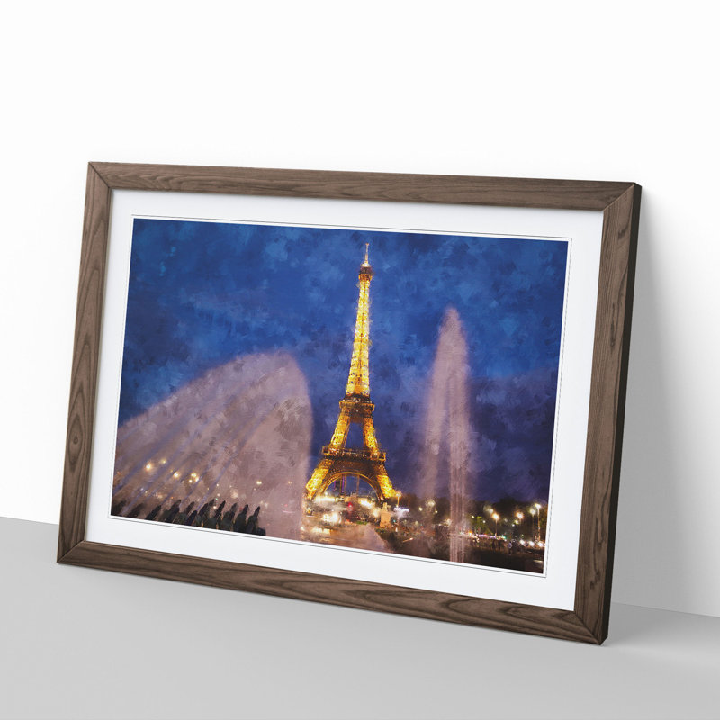 Eiffel Tower Vol.6 - Picture Frame Graphic Art, Walnut Framed, 36cm H x 48cm W x 2cm D