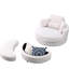 Fauteuil pivotant confortable avec lin et espace de rangement rembourré