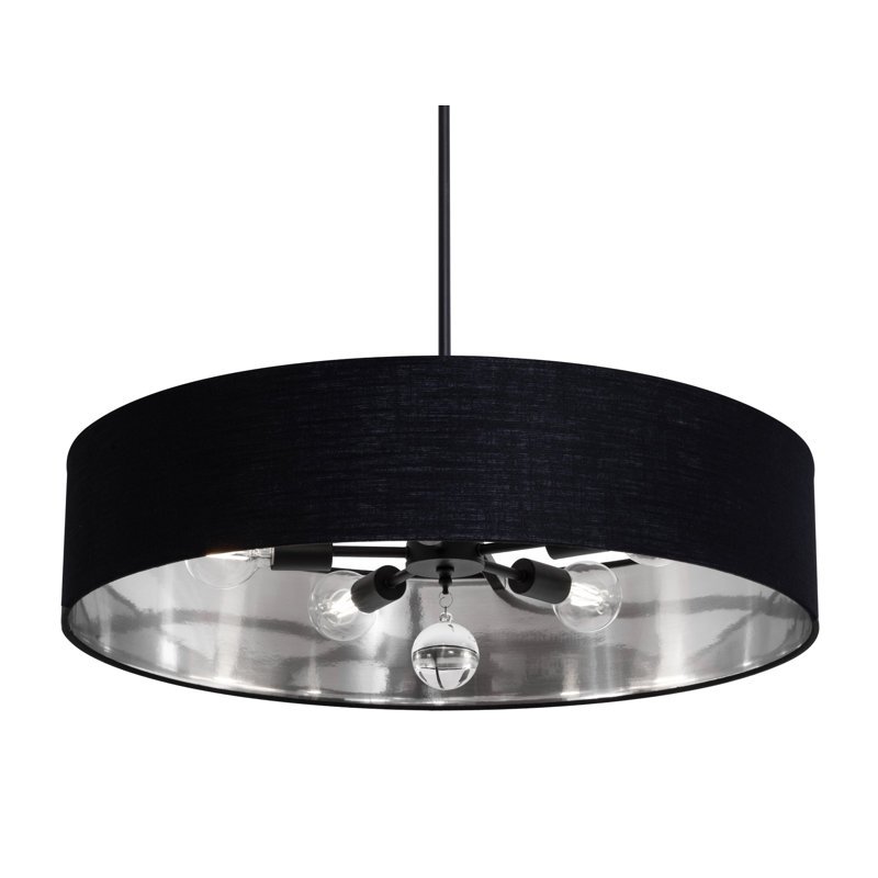 Luminaire suspendu Woodvale - 30 po, Noir, Noir / argent