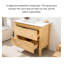 Meuble-lavabo en bois d'hévéa de style japonais avec lavabo en céramique