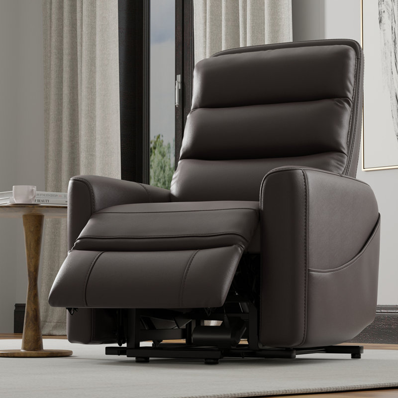 Fauteuil relevable en similicuir Bentley, Marron foncé