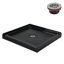 Streamline 32 in. x 32 in. Corner Acrylic Shower Base in Glossy Black with Centre Drain, Drain Included-117295478