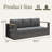  Outdoor Oversized Aluminum 3-Seater Sofa With 6-Inch Cushion-1208316134