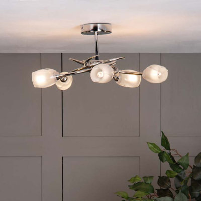 Thea Glass Semi Flush Mount