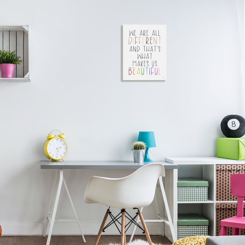 Different Is Beautiful Inspirational Wood Wall Art, 13 x 19