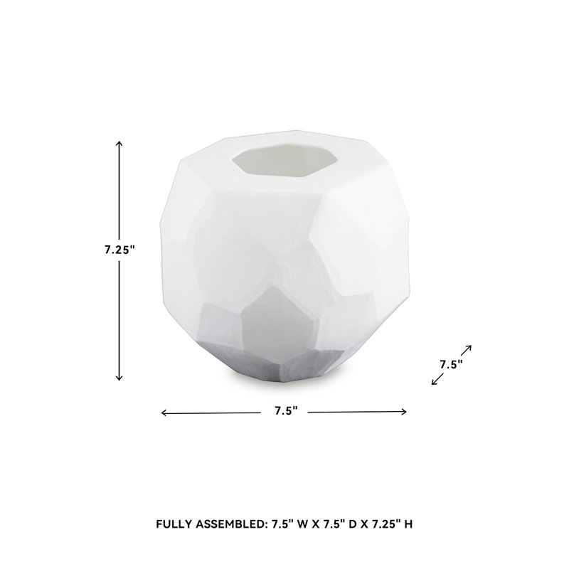 Caythan Vase, 7.1" H x 7.5" W x 7.5" D
