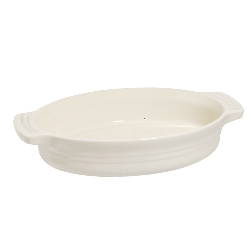Le Creuset Heritage Stoneware Au Gratin Dish, White, 1.25" H x 4.25" W x  6.5" L