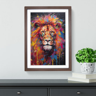 Lion Expressionism Art - Framed Print