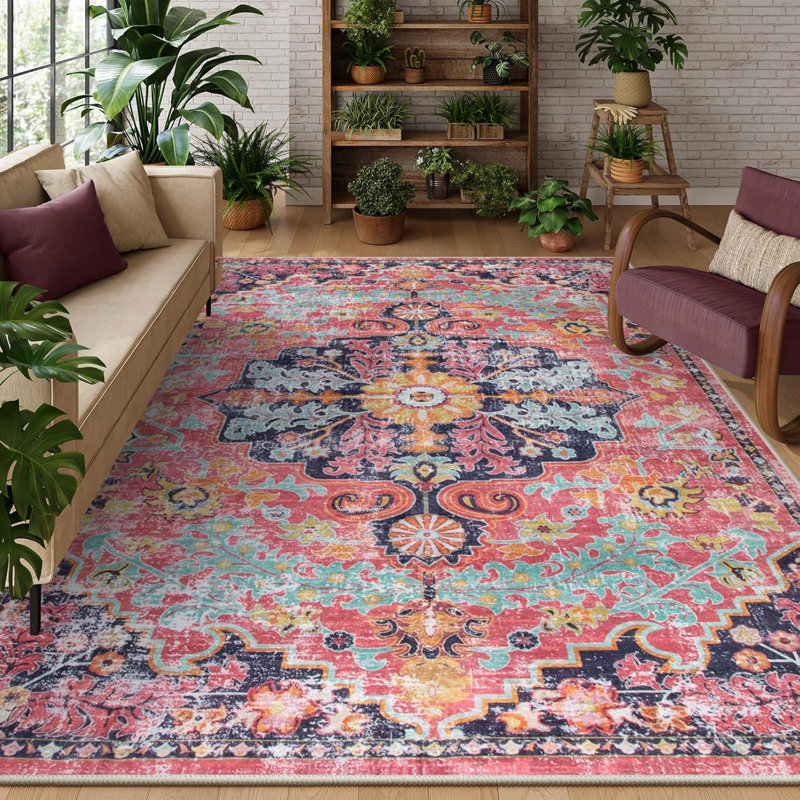 Govan Machine Washable Traditional Tribal Vintage Area Rugs, Rectangle 9' x 12'