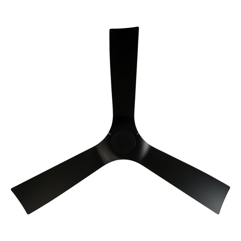 54" Aviator 3 - Blade Outdoor/Indoor Smart Flush Mount Ceiling Fan with Remote Control Included, Matte Black