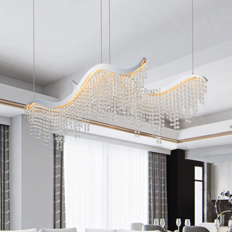 1-LED chrome dimmable transparent crystal Chandeliers