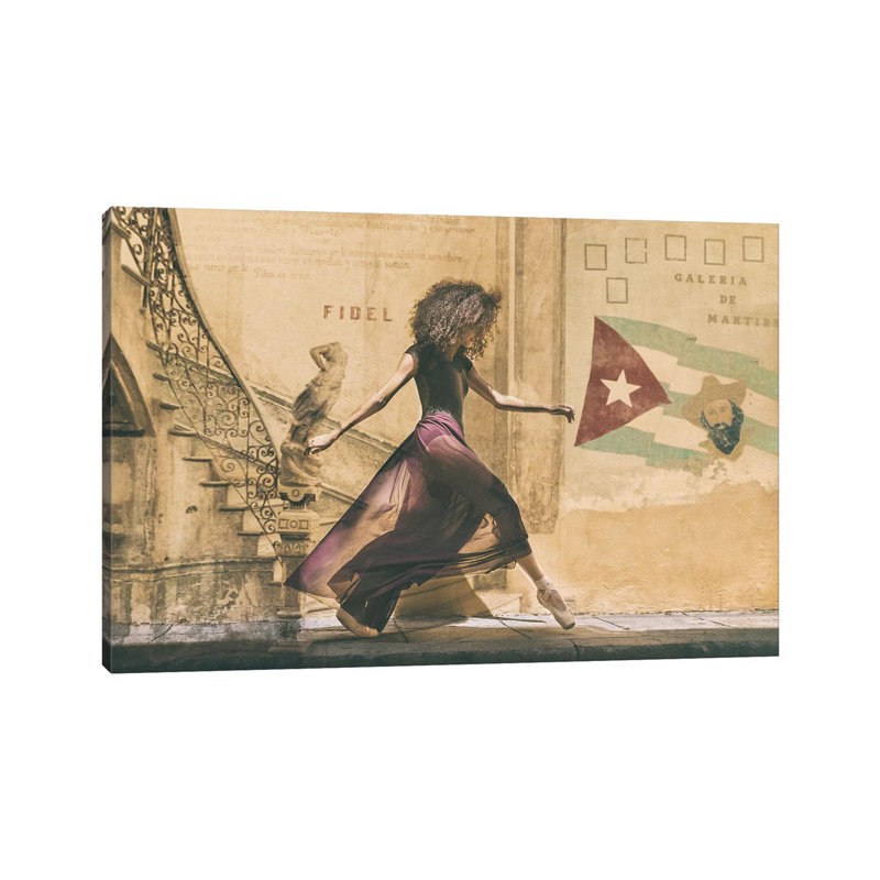 Walking In Havana by Joan Gil Raga - Print on Canvas, 20.32cm H x 30.48cm W x 1.91cm D, Wrapped Canvas