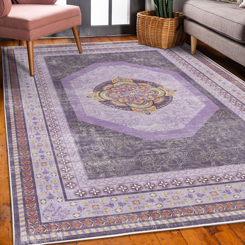 Tapis décoratif bohémien, Rectangle 4 pi x 5 pi 5 po