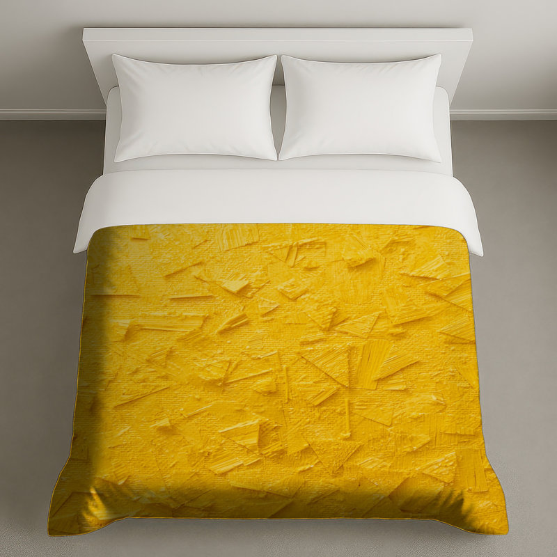 Housses de couette texturées abstraites jaunes, Lit simple