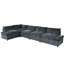 Canapé modulaire gris foncé 115,5 po avec coussins et espace de rangement caché