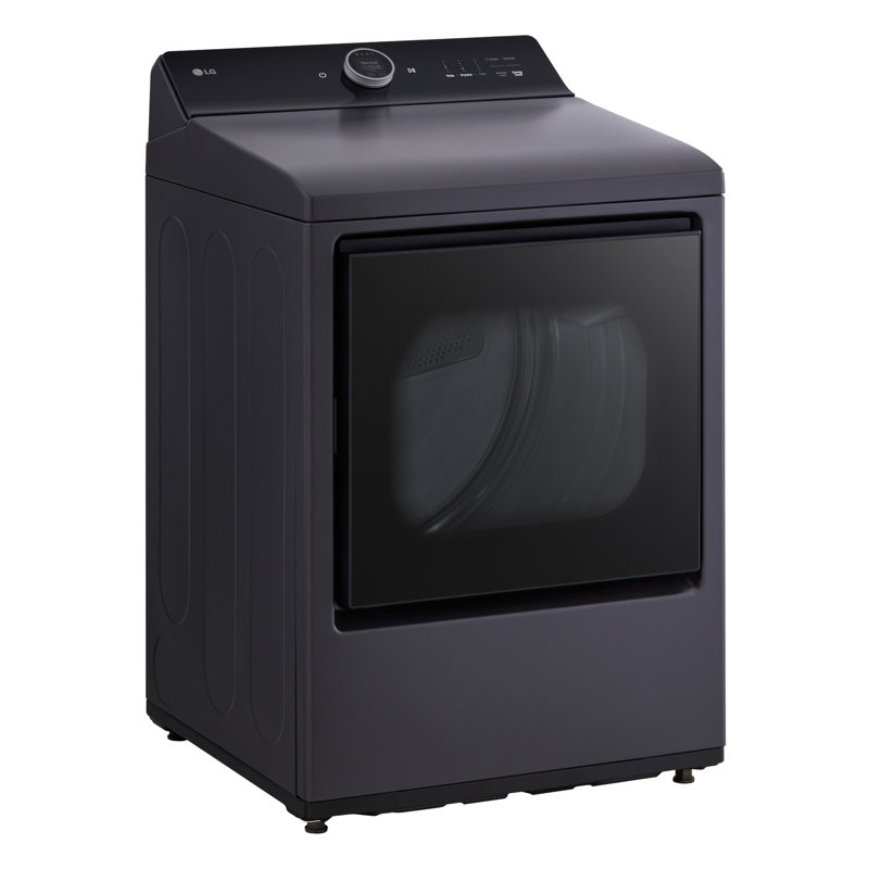 LG Ultra Large Capacity Rear Control Gas Dryer with EasyLoad, Door, AI Sensing and TurboSteam, Matte Black, 7.3 cu. ft.