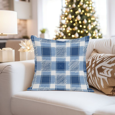Abstract Blue Plaid Pattern Modern