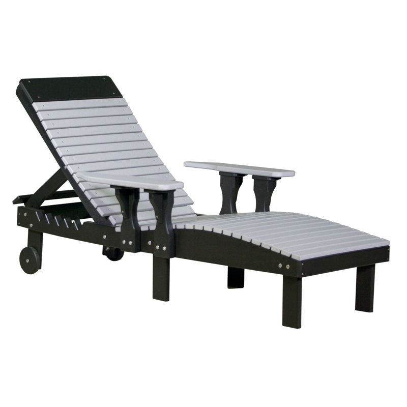 Chaise de patio inclinable Dicie, Gris tourterelle / noir
