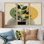 «Green and Black Bohemian Minimalist Geometric Plant», ensemble de reproductions d'art mural botaniques