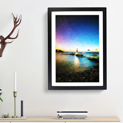Penmon Lighthouse in Anglesey Wales in Abstract - Picture Frame Graphic Art Print