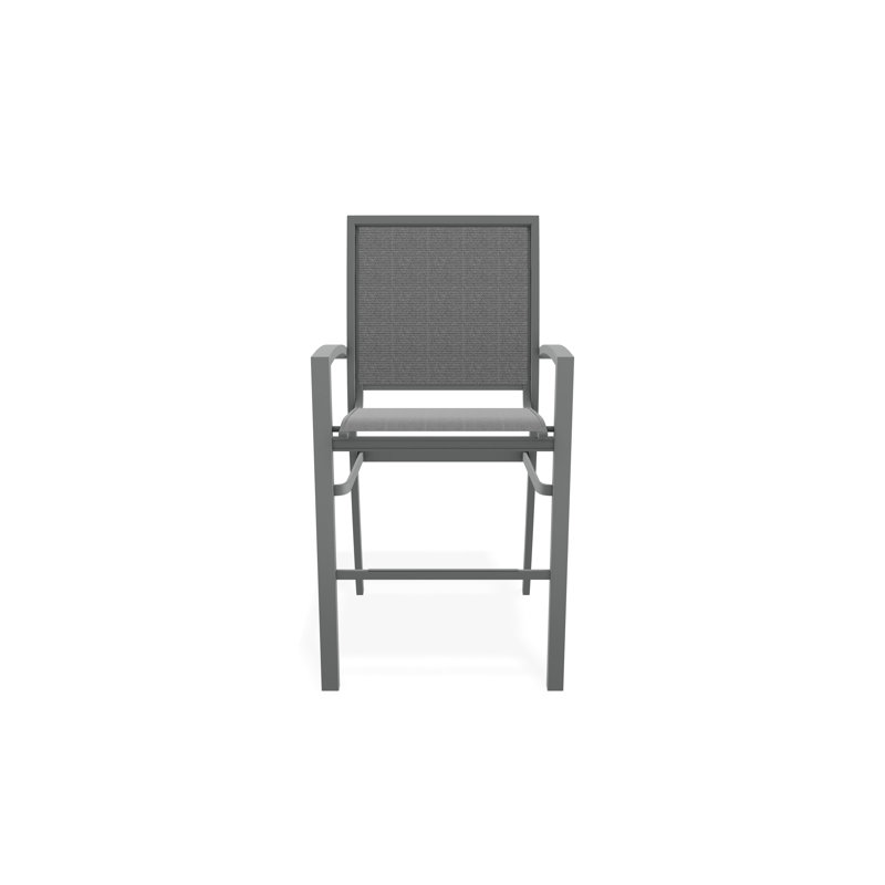 Chaise de café empilable à hauteur de barre Kendall, Graphite, Étain Augustine