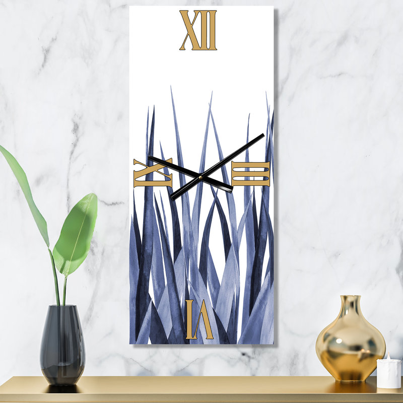 Horloge murale - Feuilles d'agave bleu marine, Petit