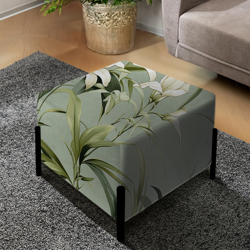 Bamboo Fusion Tropical Motif - Repose-pieds carré Tropical