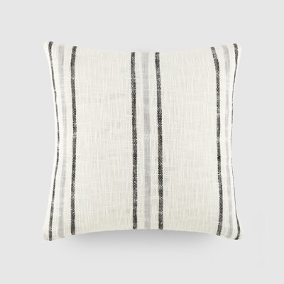 Coussin décoratif à rayures en coton teint en fil Yarn