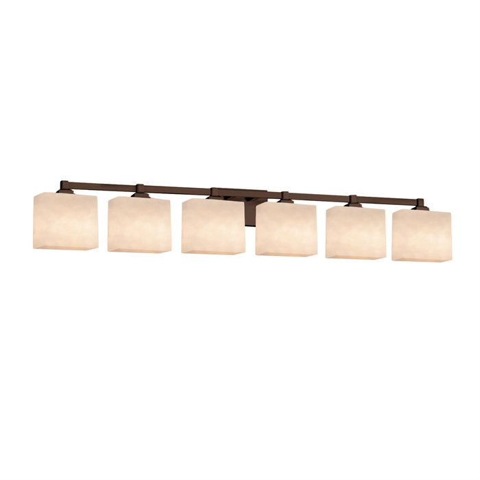 Éclairage pour salle de bain à intensité variable 6 lumières Ainka, Bronze foncé