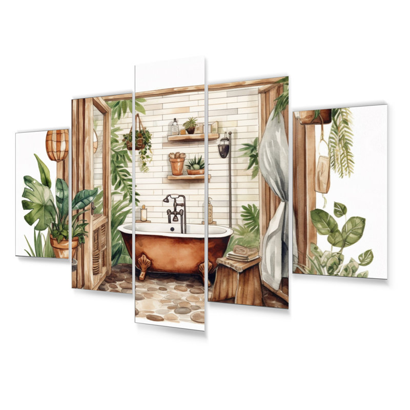 Natural Bathroom Decor X - Ensemble de décoration murale en métal pour salle de bain