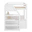 Lit superposé convertible en bois avec escalier de rangement, table de chevet et 3 tiroirs-652745321