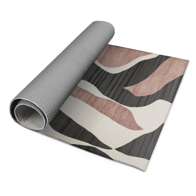 Watercolor Gray Indoor and Outdoor Area Rug, Rectangle 8' x 10'