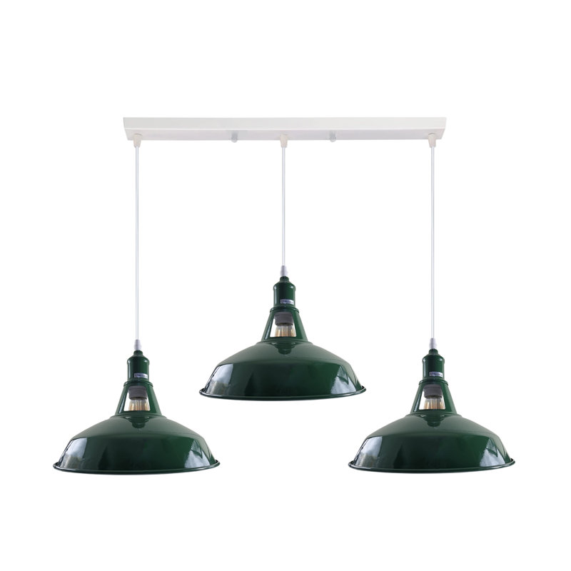 3 - Light Silver Kitchen Island Pendant, No, Green