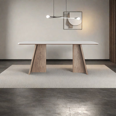 Antibacterial stone slab, with solid wood legs
