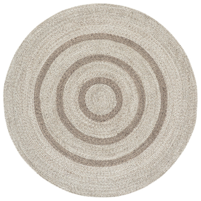 Braided Hand Woven No Pattern Indoor Rug, 5'-0" x 5'-0" Round