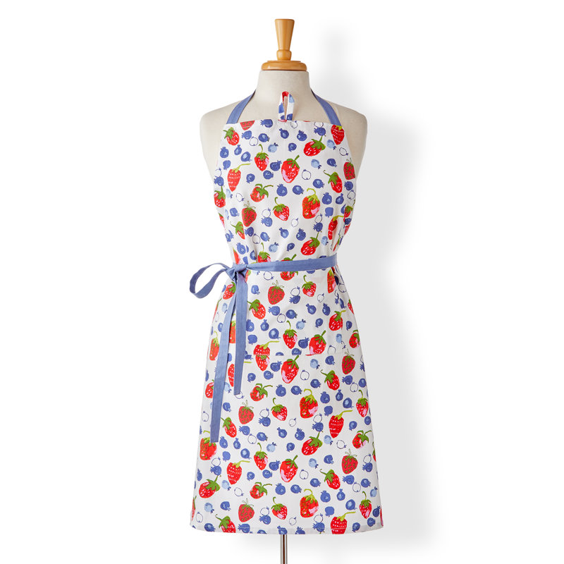 Tablier en coton à motifs de baies.