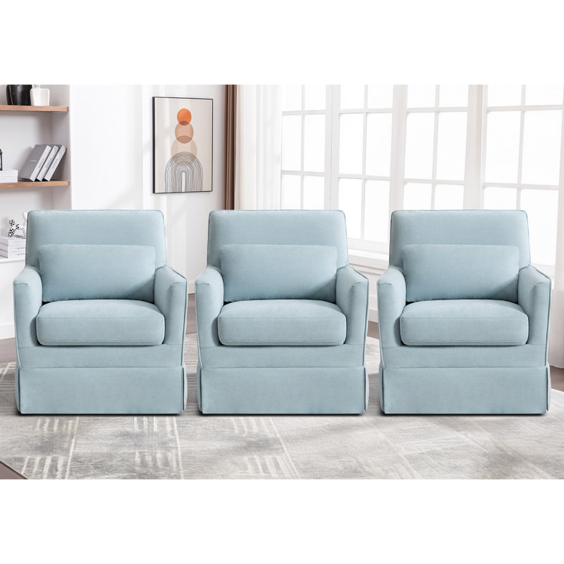 Fauteuil pivotant rembourré à 360 ° de 28,7 po de largeur avec coussin lombaire 28 po, 3