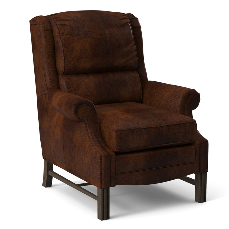 Jurni Recliner, Anilina Cacao Genuine Leather, Cobblestone, #9 French Natural