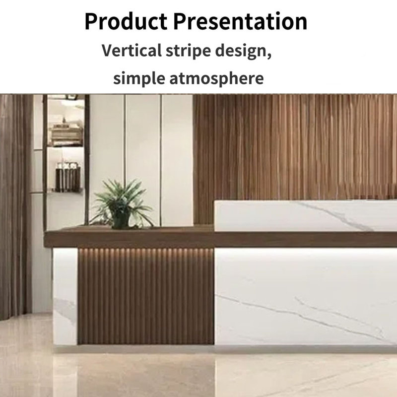 Style Front Desk, Checkout Counter & Computer Desk – Sleek, Functional Design for Commercial Spaces, Brown