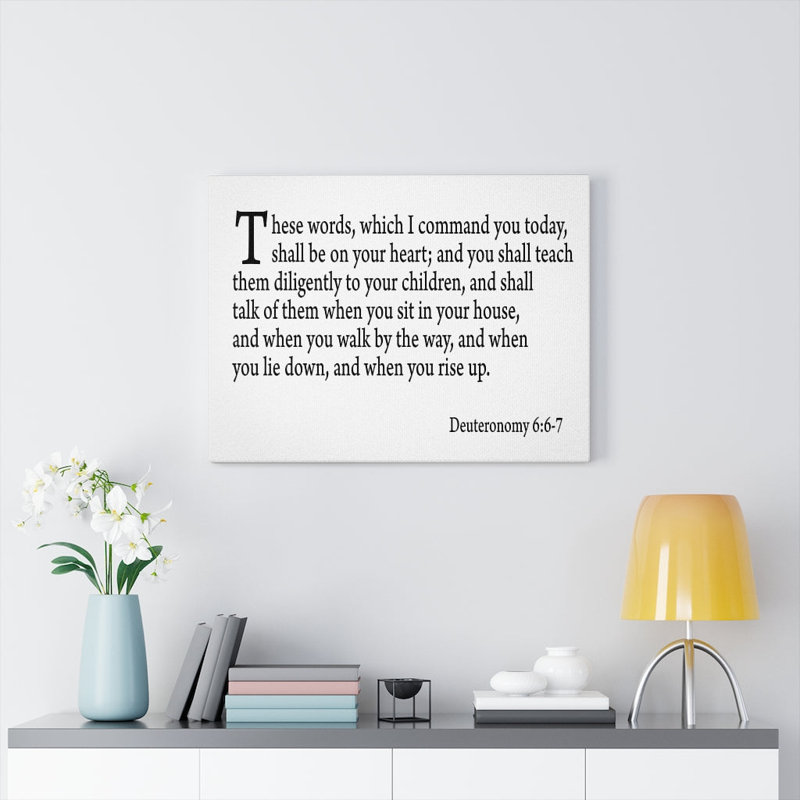 Teach Them Diligently Deuteronomy 6:6-7 Wall Art Christian Home Décor, 24" H x 30" W x 1.25" D