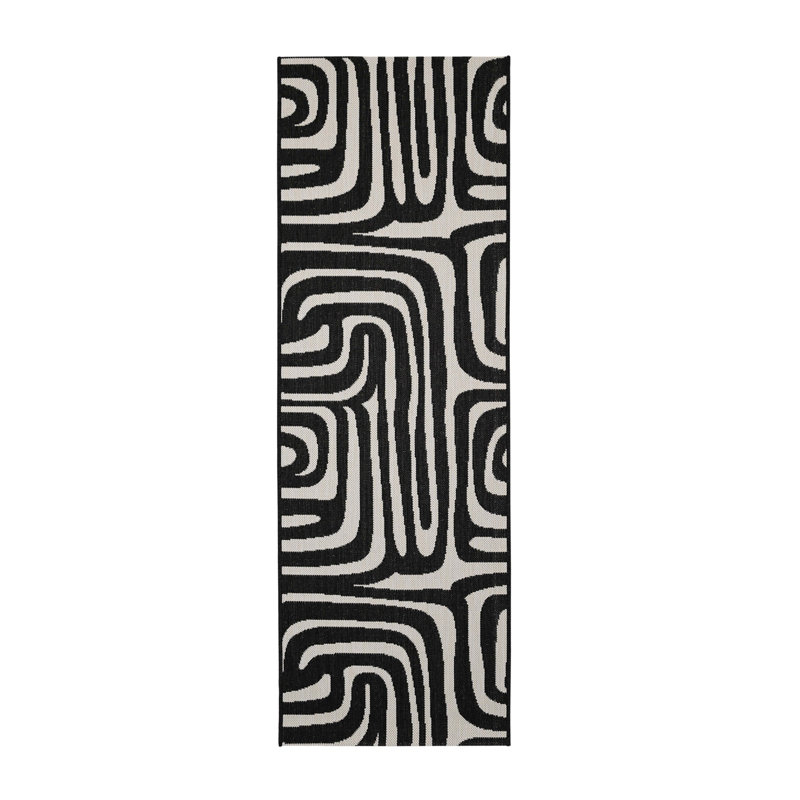 COMPASS ZEBRA BLACK 067/200cm, Runner 67 x 200 cm